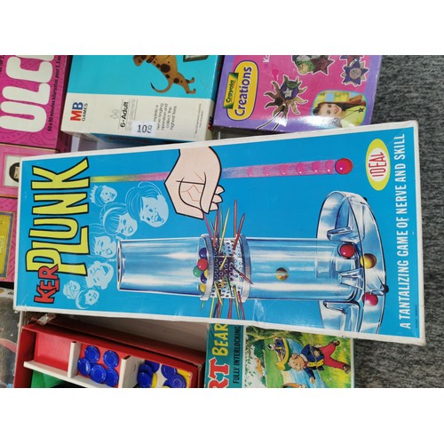 276 - Box full of vintage board games inc operation, ker plunk, Ulcers, along with jigsaw puzzles etc