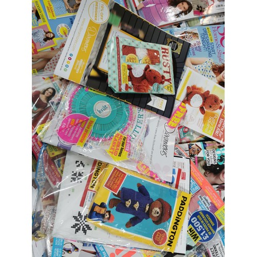 277 - 42x knitting and sewing magazines all with cover gifts 9x knit now, 6x simply knitting, 3x lets knit... 