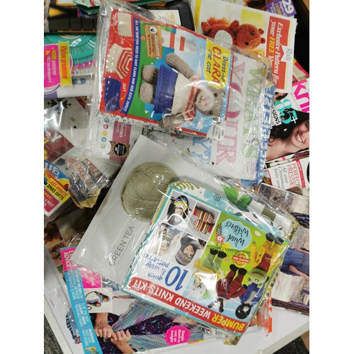 277 - 42x knitting and sewing magazines all with cover gifts 9x knit now, 6x simply knitting, 3x lets knit... 