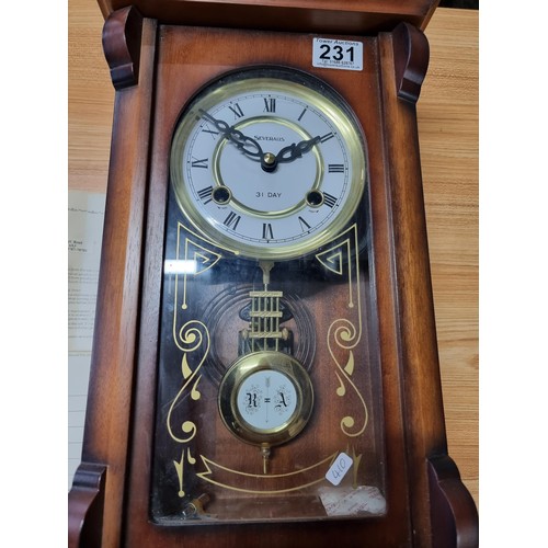 231 - A good modern 31 day mechanical wall clock by Severalls, in excellent clean condition throughout and... 