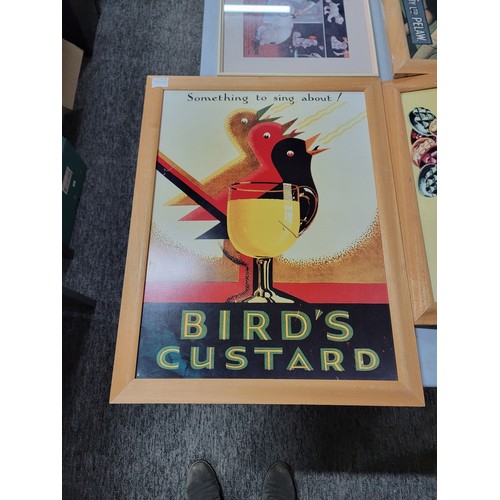 5 - Collection of 6x framed and glazed advertising prints inc Birds Custard, Pelaw boot polish along wit... 