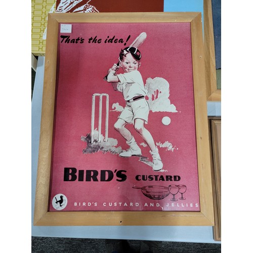 5 - Collection of 6x framed and glazed advertising prints inc Birds Custard, Pelaw boot polish along wit... 