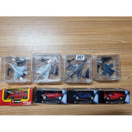 267 - A quantity of new and sealed die-cast vehicles to include 4x diecast model planes with stands and 4x... 