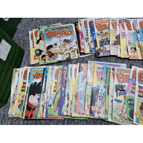 280 - A box containing a large stack of Beano comics from the 1990's to 2000's. Please study photos for mo... 