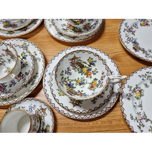 286 - A 35 piece part tea set by Aynsley made for Lawleys.