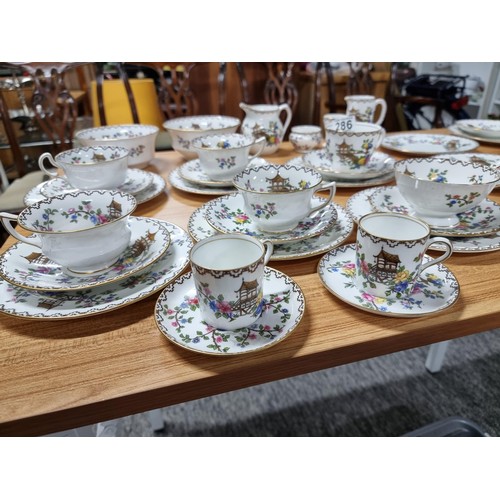 286 - A 35 piece part tea set by Aynsley made for Lawleys.