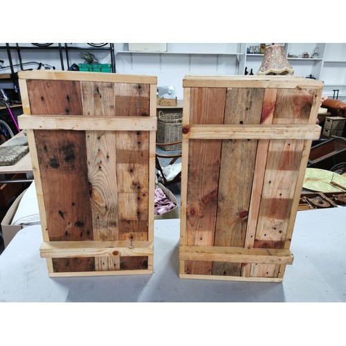 110 - Pair of locally made wooden planters made from recycled timber, treated with linseed oil for outside... 