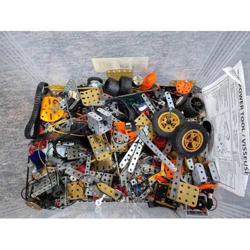 290 - Box full of loose Meccano along with a large quantity of ready assembled Meccano vehicles from sets ... 