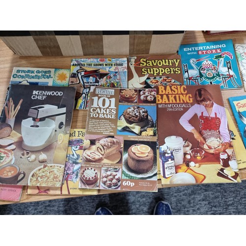 291 - Box of books all on cookery to include vintage titles by Stork McDougalls etc please see photos of t... 