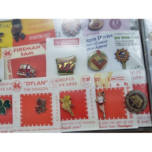 294 - Very large qty. of various collectable pin badges mostly charity related to inc a suite of 12 x vari... 