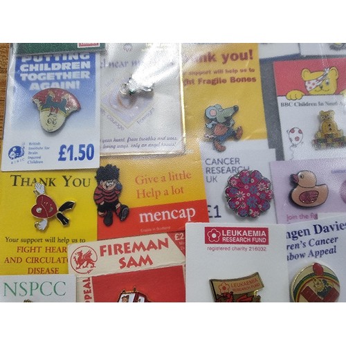 294 - Very large qty. of various collectable pin badges mostly charity related to inc a suite of 12 x vari... 