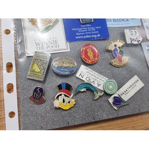 294 - Very large qty. of various collectable pin badges mostly charity related to inc a suite of 12 x vari... 