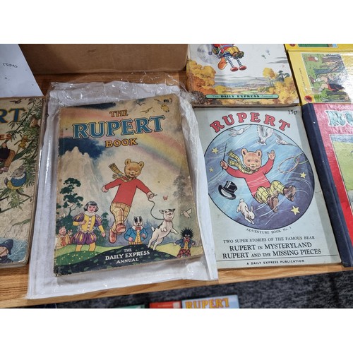 297 - Large collection of Rupert the bear books to include 45 books and 2 annuals with many early issues f... 