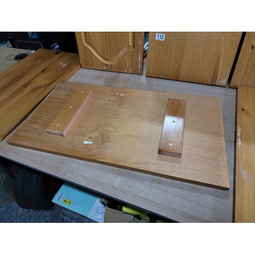 112 - Pine wooden shelf unit in need of assembly