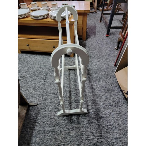 115 - White wooden towel rail in good order height 79cm length 71cm