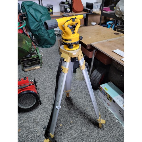 129 - NSL500B transit level, theodolite cased along with tripod and 5 meter pole all in excellent conditio... 