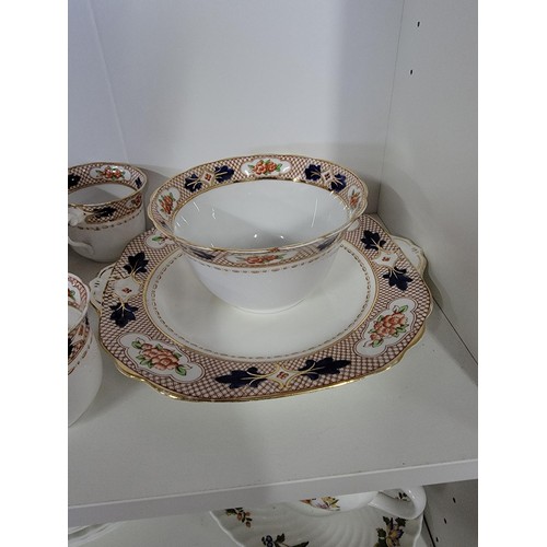 204 - Part Tuscan 35x china teaset inc cups saucers and cake plates all in good order