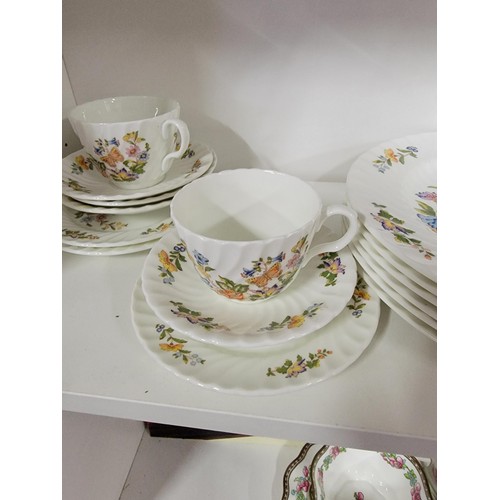 205 - Large quantity of china inc a part Aynsley cottage garden 34 pieces along with Coalport Indian tree ... 