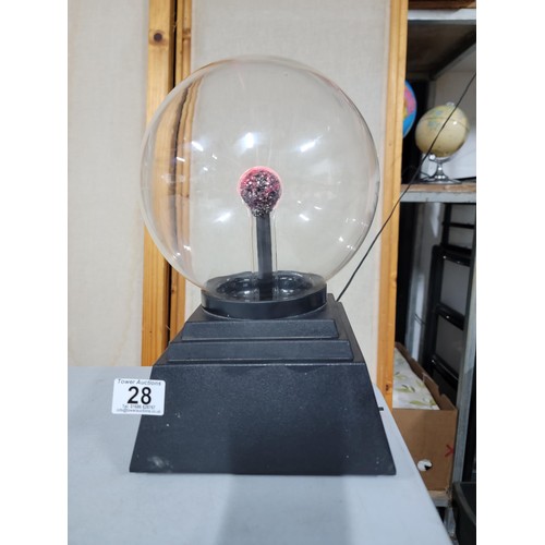 28 - Plasma globe in good order see pictures for details comes complete with power cable