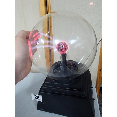 28 - Plasma globe in good order see pictures for details comes complete with power cable