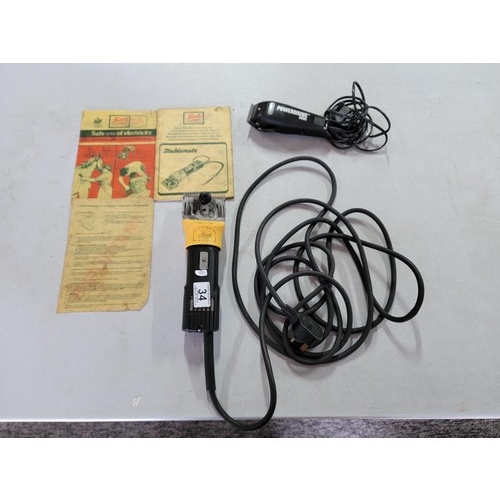 34 - Lister hand held electric shearing machine 45w by Stablemate complete with instructions along with a... 