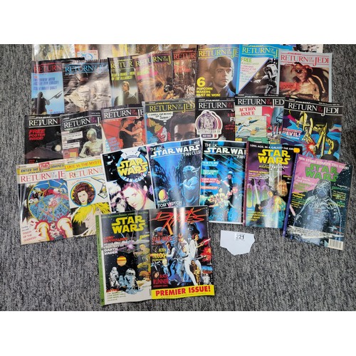 221 - Collection of 46x magazines inc Star Wars, Return of the Jedi original 1980's magazines issued when ... 