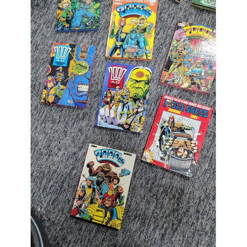 230 - Collection of 23x 2000AD annuals 1978/1990 with Judge Dredd and all 3 of the Starlord annuals issued... 