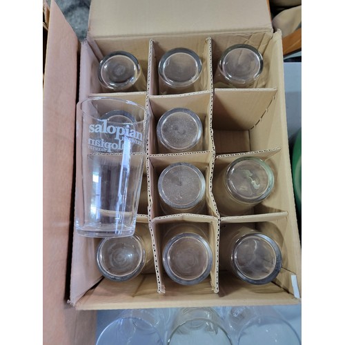 68 - A large quantity of 40 plus larger pint glasses inc a box of Carling glasses along with 2 smaller bo... 