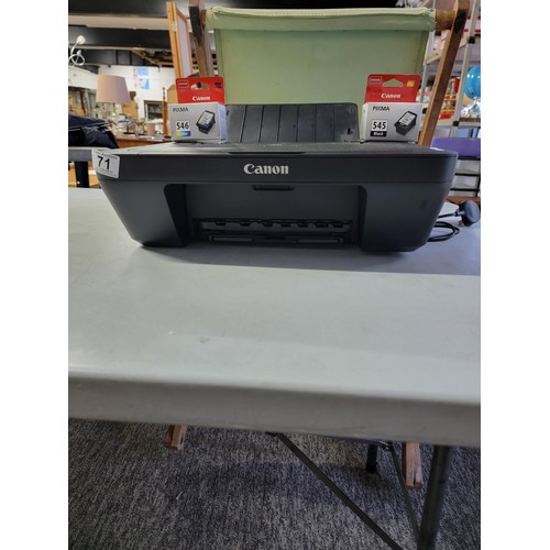 71 - Cannon Pixma MG3050 printer scanner along with a complete black and colour as new cartridges