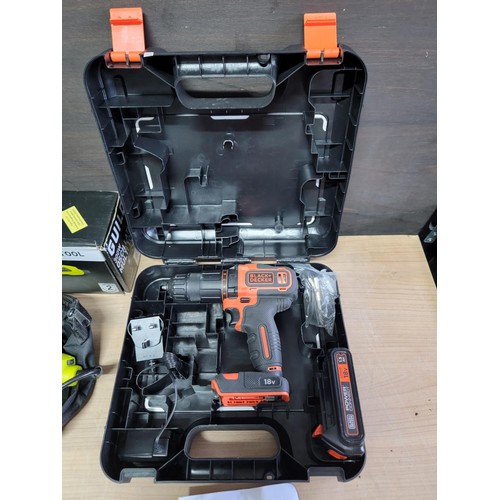 173 - 3x tools inc a Guild 750w hammer drill comes with an unopened bag containing handle and depth measur... 