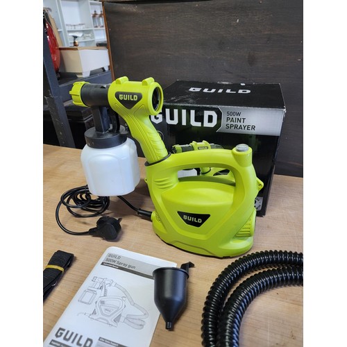 175 - Guild paint spray gun 500w in good condition complete with needle, funnel, missing sponge filter fro... 