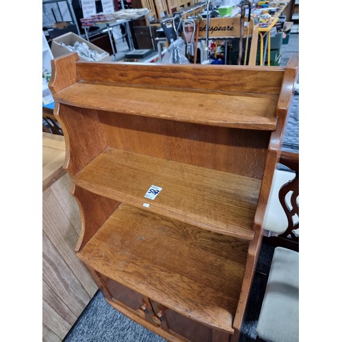 507 - Good quality vintage hand made book case cupboard in solid oak very well made by the vendors family ... 