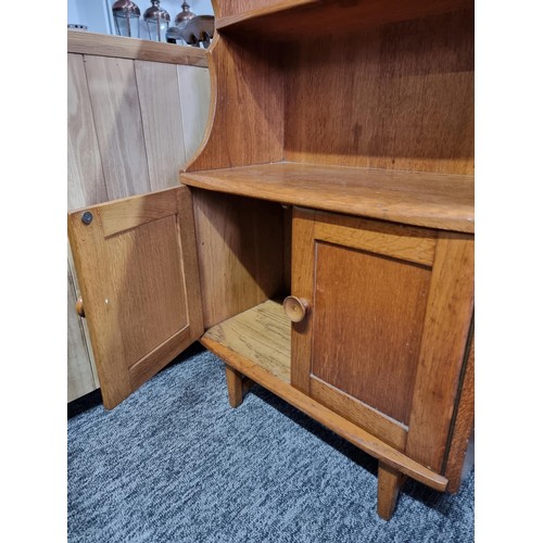 507 - Good quality vintage hand made book case cupboard in solid oak very well made by the vendors family ... 