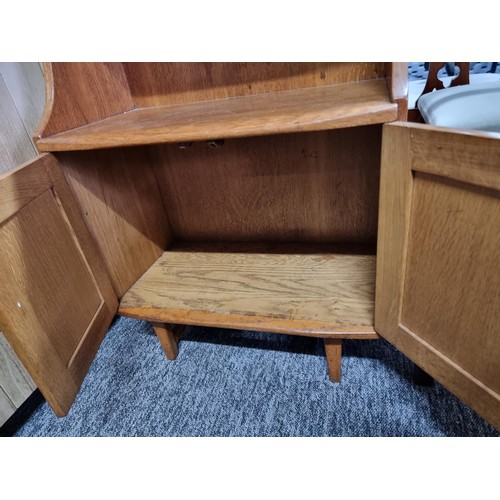 507 - Good quality vintage hand made book case cupboard in solid oak very well made by the vendors family ... 