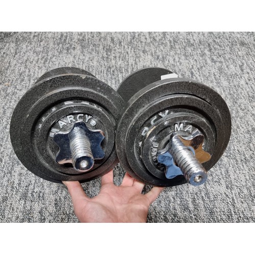 512 - Pair of dumbbells with 6 weights on each by Marcy