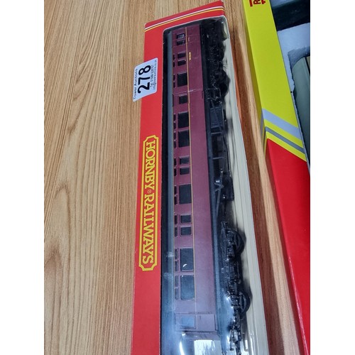 278 - A boxed Hornby R4526 operating mail coach along with a boxed Hornby top link VR auto coach R4100B. B... 