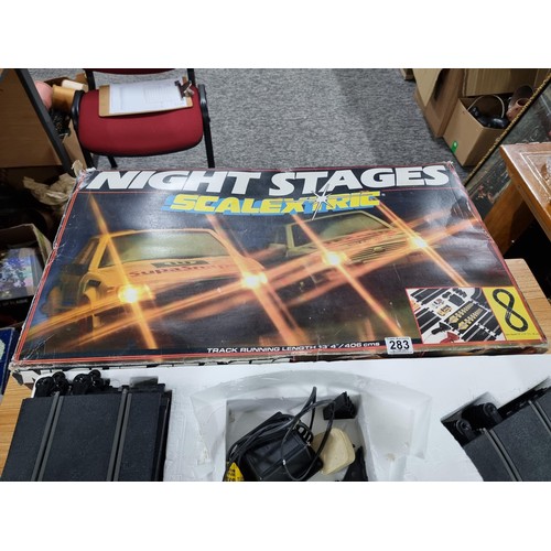 283 - A vintage Scalextric Night Stages set fully complete including its 2 cars, in very clean condition a... 