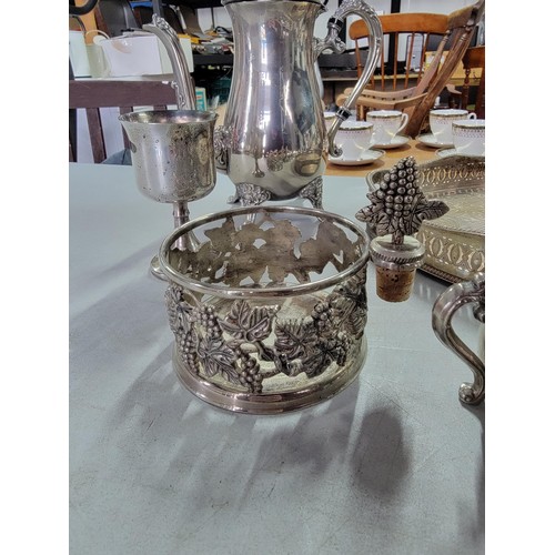 25 - Quantity of plated ware by Ashberrys inc 2x coffee pots, cream jugs, sugar bowl, along with goblets,... 