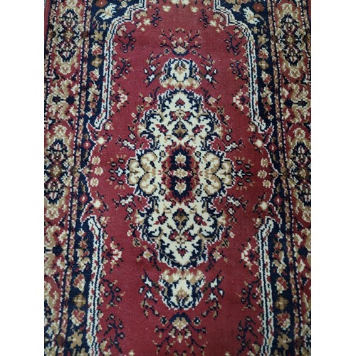 36 - 2x vintage Persian hand knotted red and cream fireside rugs along with a modern Samaria Super rug in... 