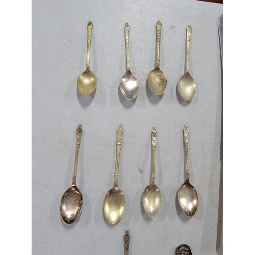 38 - Large quantity of cutlery inc pickle fork, serving spoons, apostle spoons, nut cracker, tea strainer... 