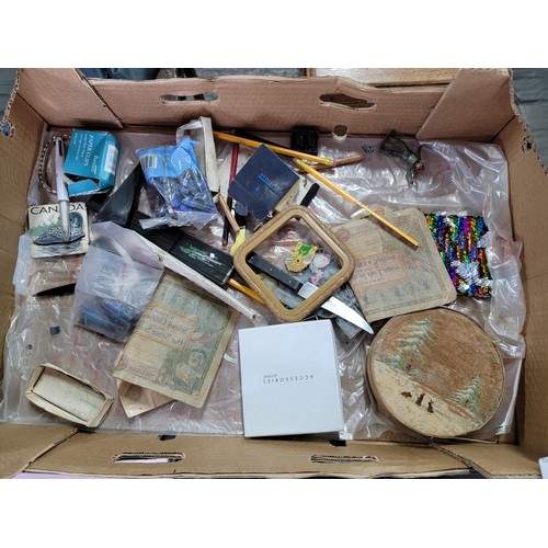 75 - Large quantity of collectables inc costume jewellery, Quink ink, collection of stationary items, alo... 