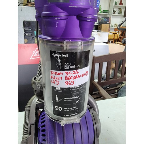 90 - Dyson DC 24 vacuum cleaner with adjustable handle fully stripped and refurbished cleaned ready for n... 