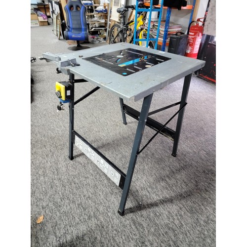 93 - Bosch MT 65 electric circular saw stand complete with control box in good order stands at 83cm high