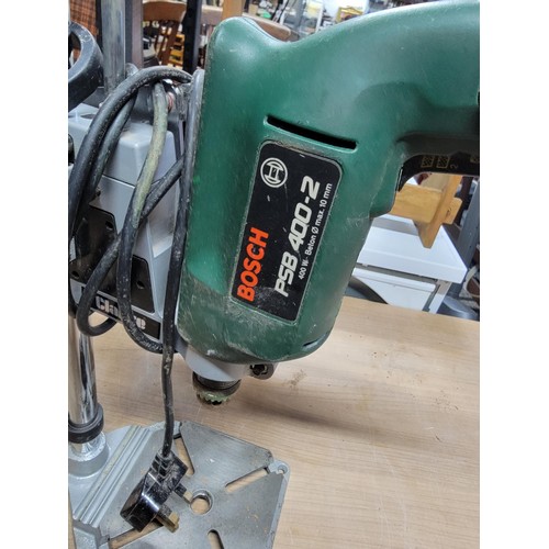 108 - Bosch drill on Clarke pillar stand PS3 400-2 400w