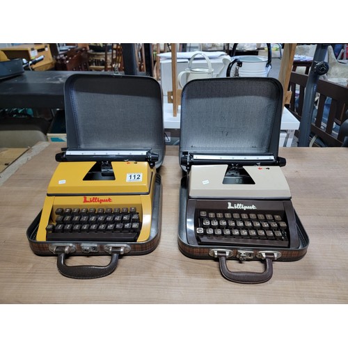 112 - 2x Lilliput typewriters in good order in orginal tartan cases in good order