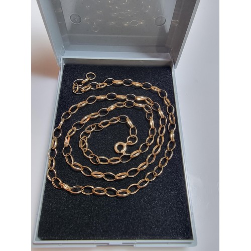 494 - Vintage 9ct yellow gold belcher link neck chain classic 1980's fully hallmarked in excellent clean b... 