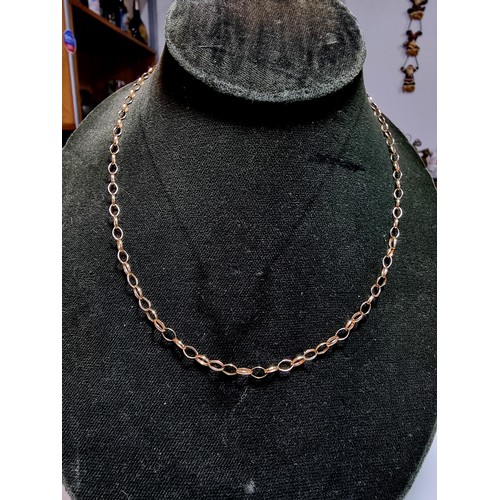 494 - Vintage 9ct yellow gold belcher link neck chain classic 1980's fully hallmarked in excellent clean b... 