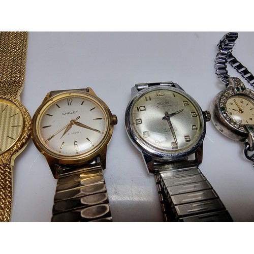 504 - Collection of 7 x various watches to inc. a Relide' Sportsman 17 jewelled watch, a Chalet' 21 jewel ... 