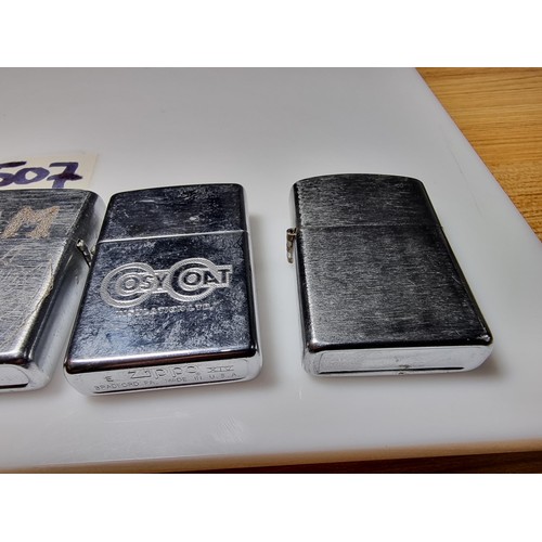 507 - 8 x collectable vintage lighters all Zippo style to inc. an original Zippo lighter an Eagle double f... 