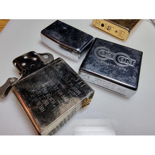 507 - 8 x collectable vintage lighters all Zippo style to inc. an original Zippo lighter an Eagle double f... 